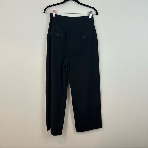 Zara | Black Wide Leg Pants High-Waisted Relaxed Fit Pleated Size Small - Picture 4 of 5